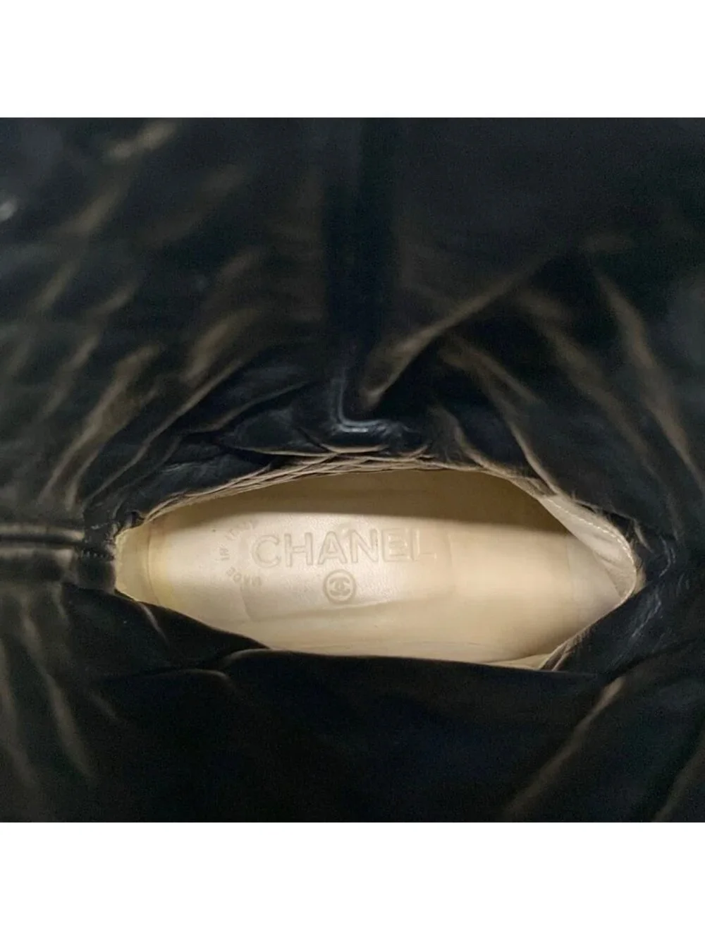 Chanel Boots 36 Quilted Black Engineer Lambskin