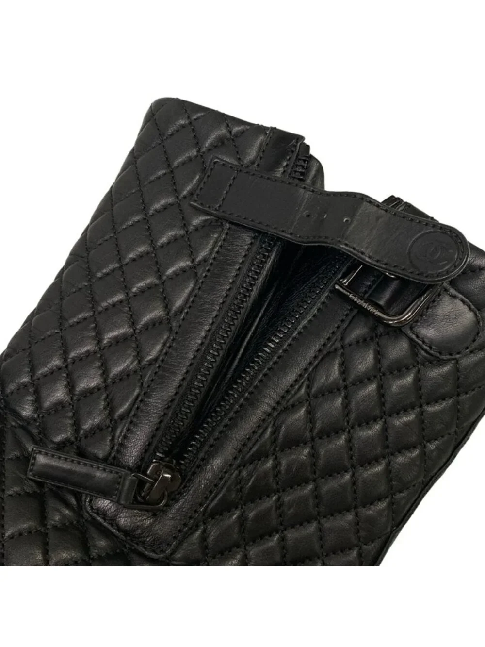Chanel Boots 36 Quilted Black Engineer Lambskin