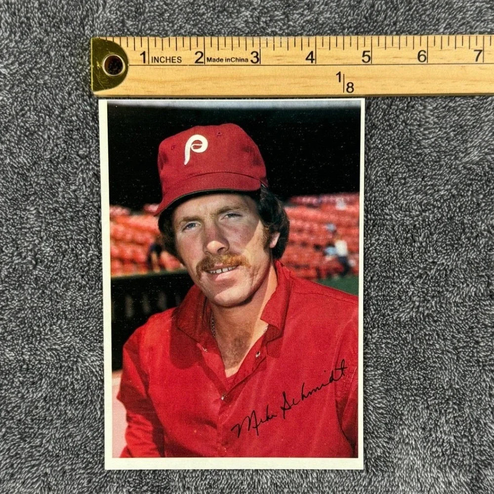 1980 Topps Mike Schmidt Philadelphia Phillies‎ Card 2 of 60 5x7 Postcard Vintage