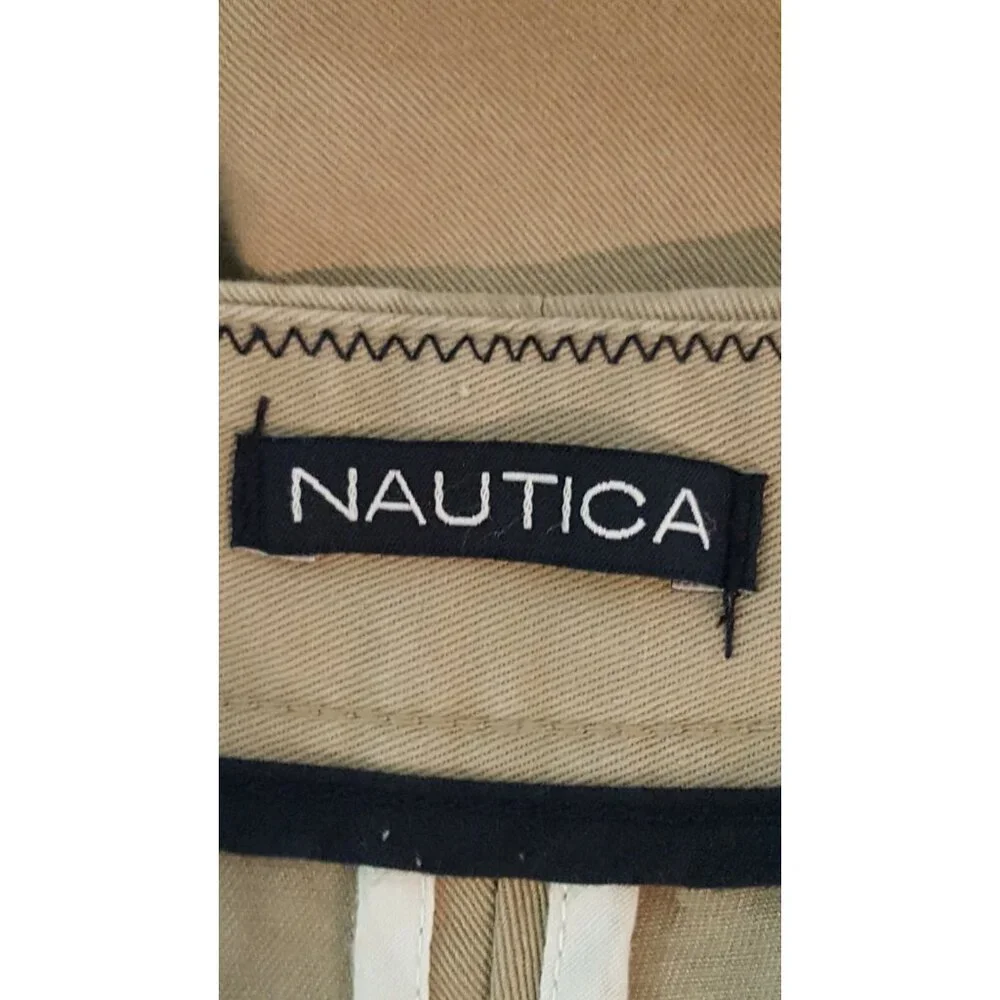 Nautica Cargo Shorts Men's Size 38 Chino Khaki Relax‎ Fit 100% Cotton Heavy