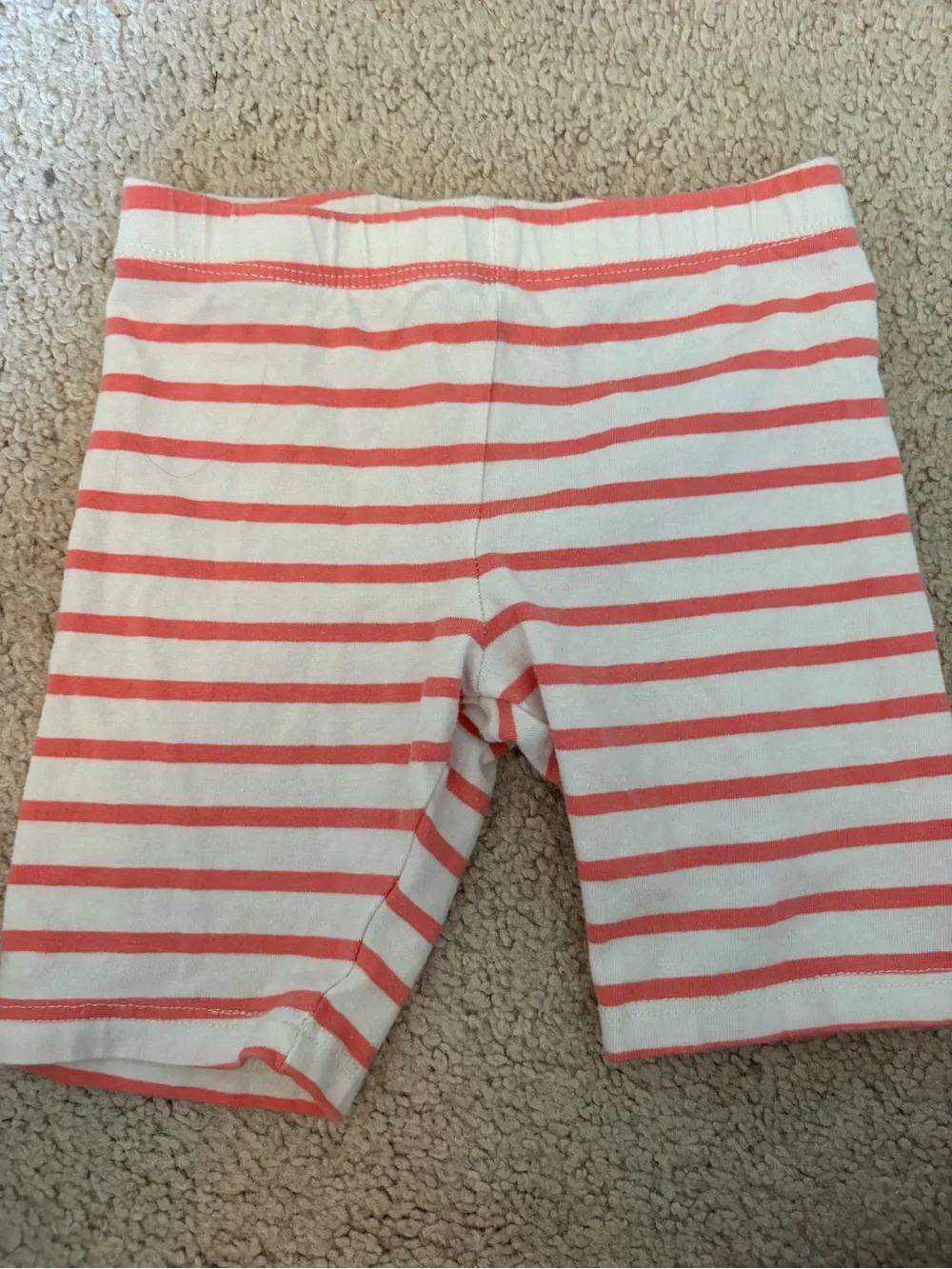 H&M White and Coral Striped Kids Shorts