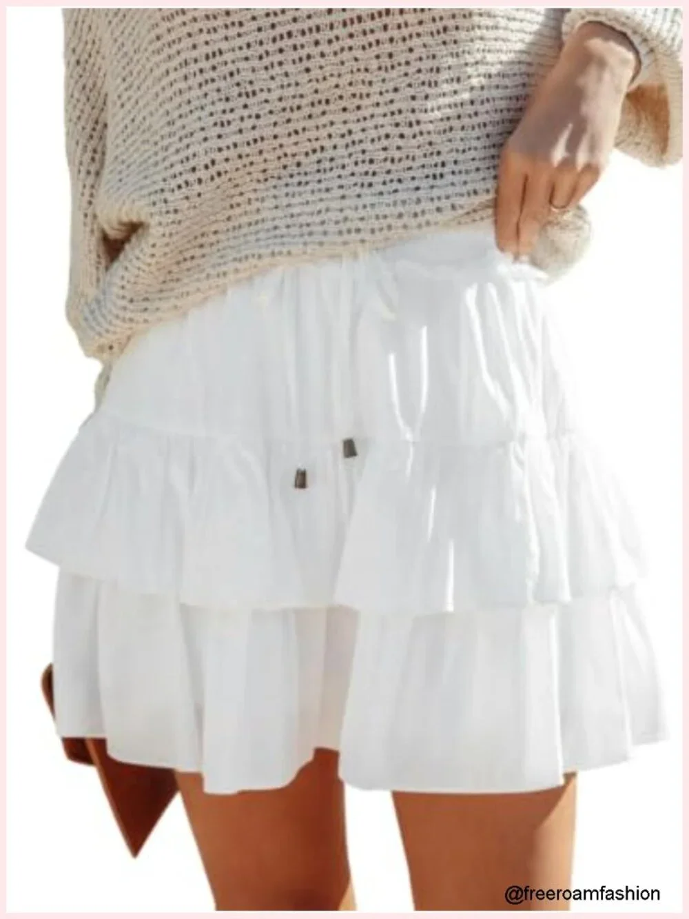 Flowy Ruffle Tiered Skort High Waist Cotton Blend Shorts for Women Casual