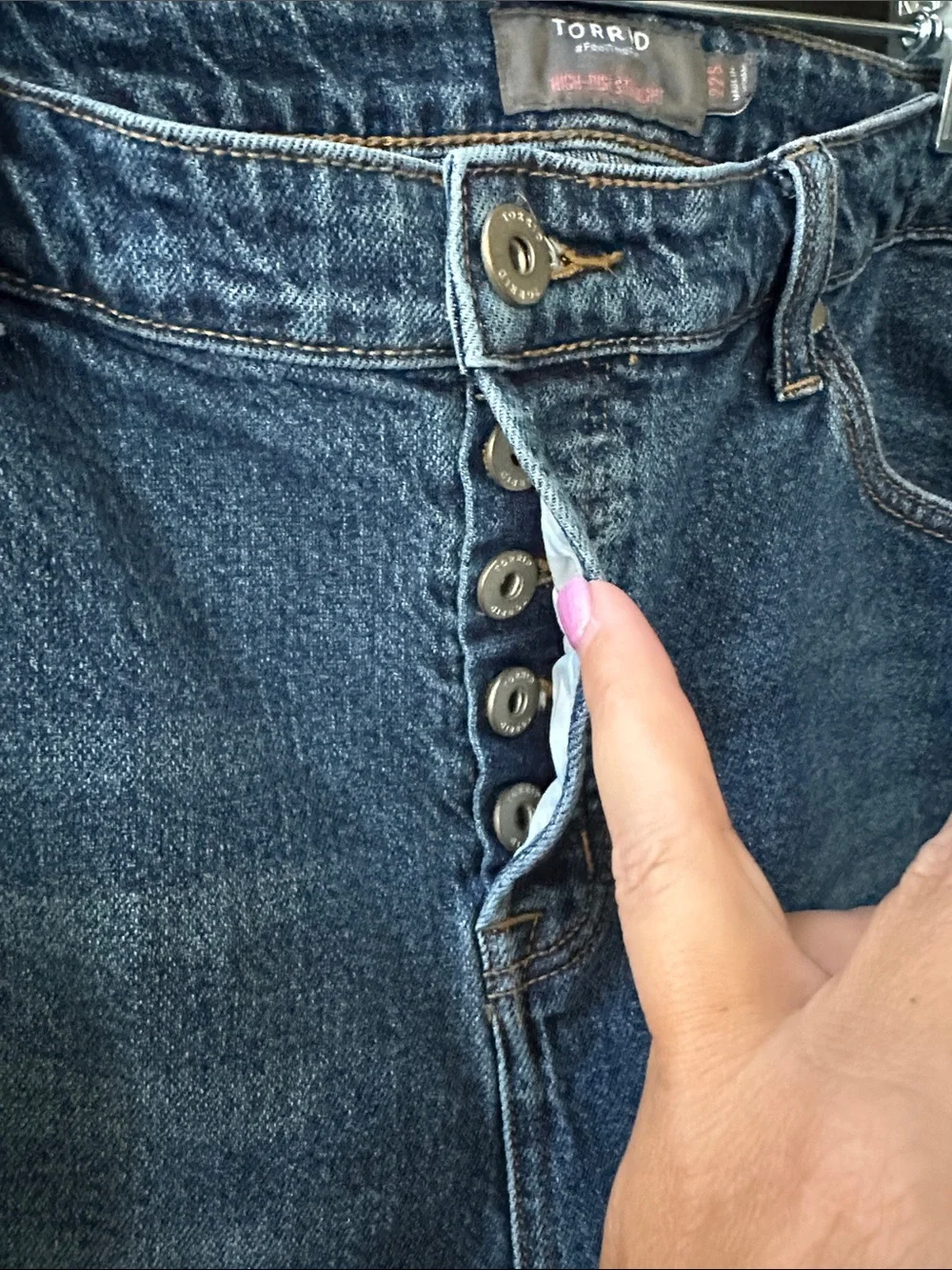 torrid Dark Blue Button-Fly Denim Jeans