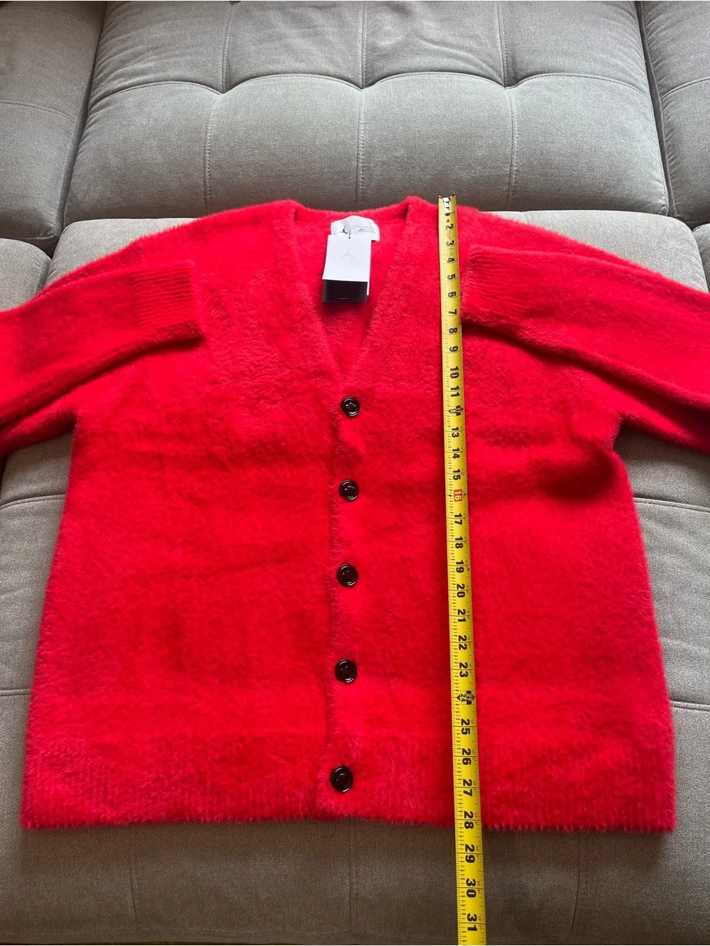 NWT $120 Nike Jordan Jayson Tatum Men's Fuzzy Cardigan Red Large