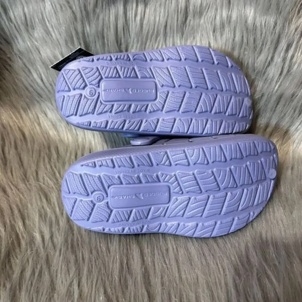 Rugged Shark Lined Clogs Toddler Girl Size 9 Violet Purple Slip On Shoes Sandals
