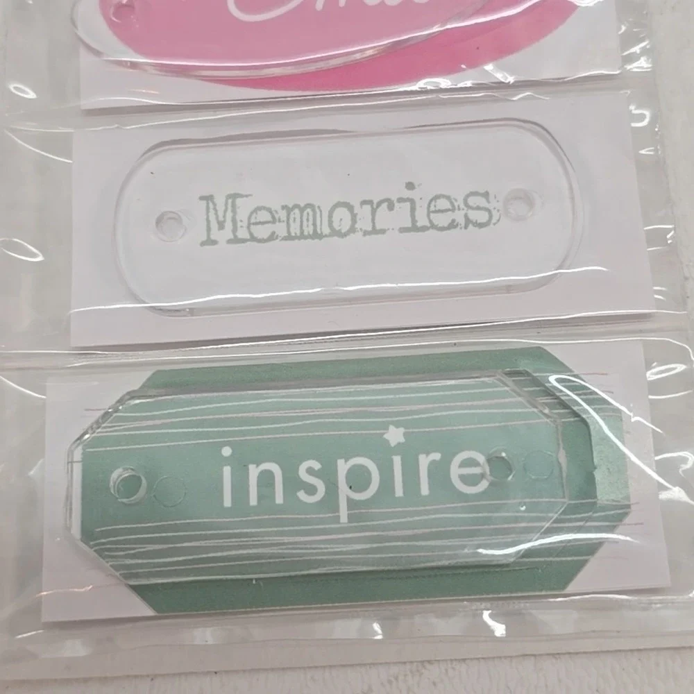 2‎ Sets PAPERBILITIES Clear Acrylic Labels 16pcs 2 Sets Embellishments 8pcs