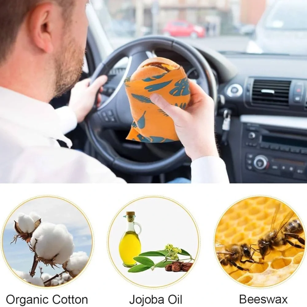 3 * BURER Food Wrap Assorted 4 Pack,Beeswax Food Wrap,Beeswax Wrap New