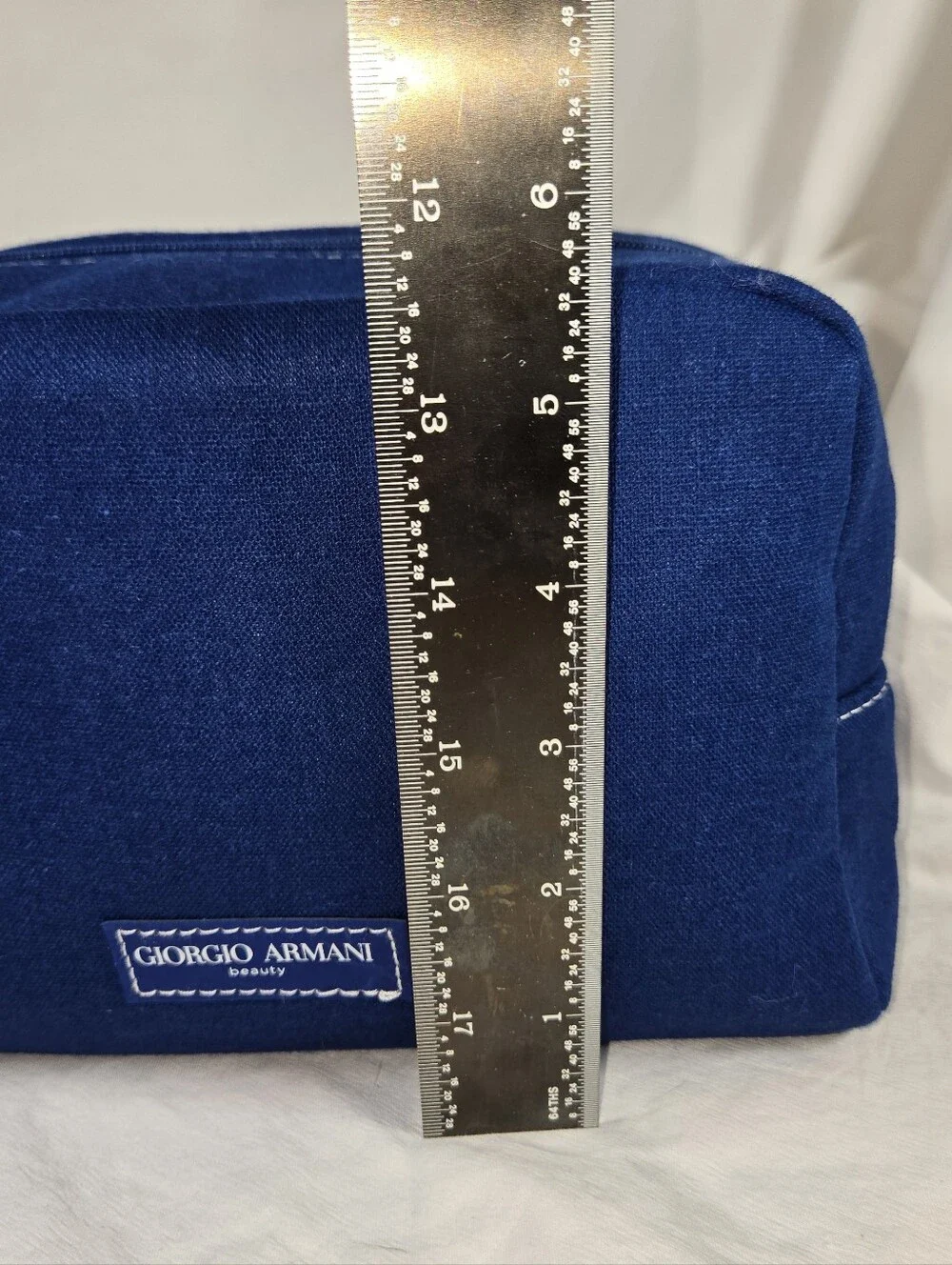 Armani Blue Makeup Bag Gifted By Beauty Counter During Promotions