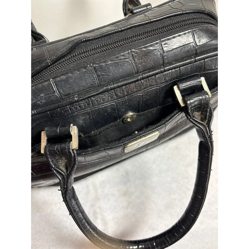 Samsonite crocodile-embossed vanity/cosmetic train case bag