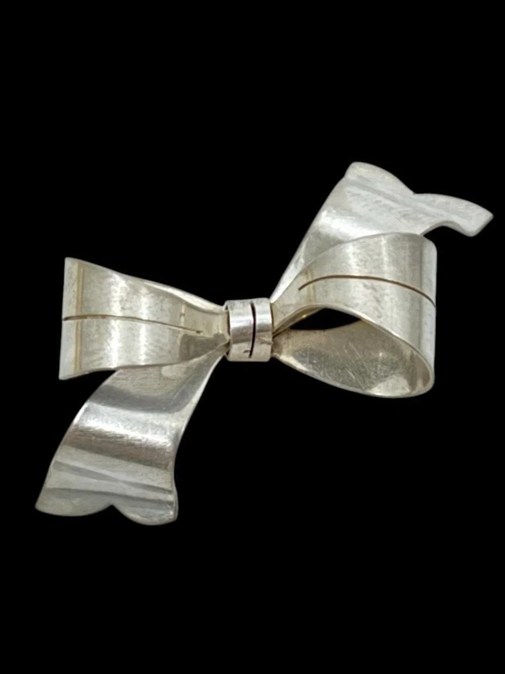 Vintage 1940's G Kaplan Sweden sterling silver ribbon brooch - GM1257