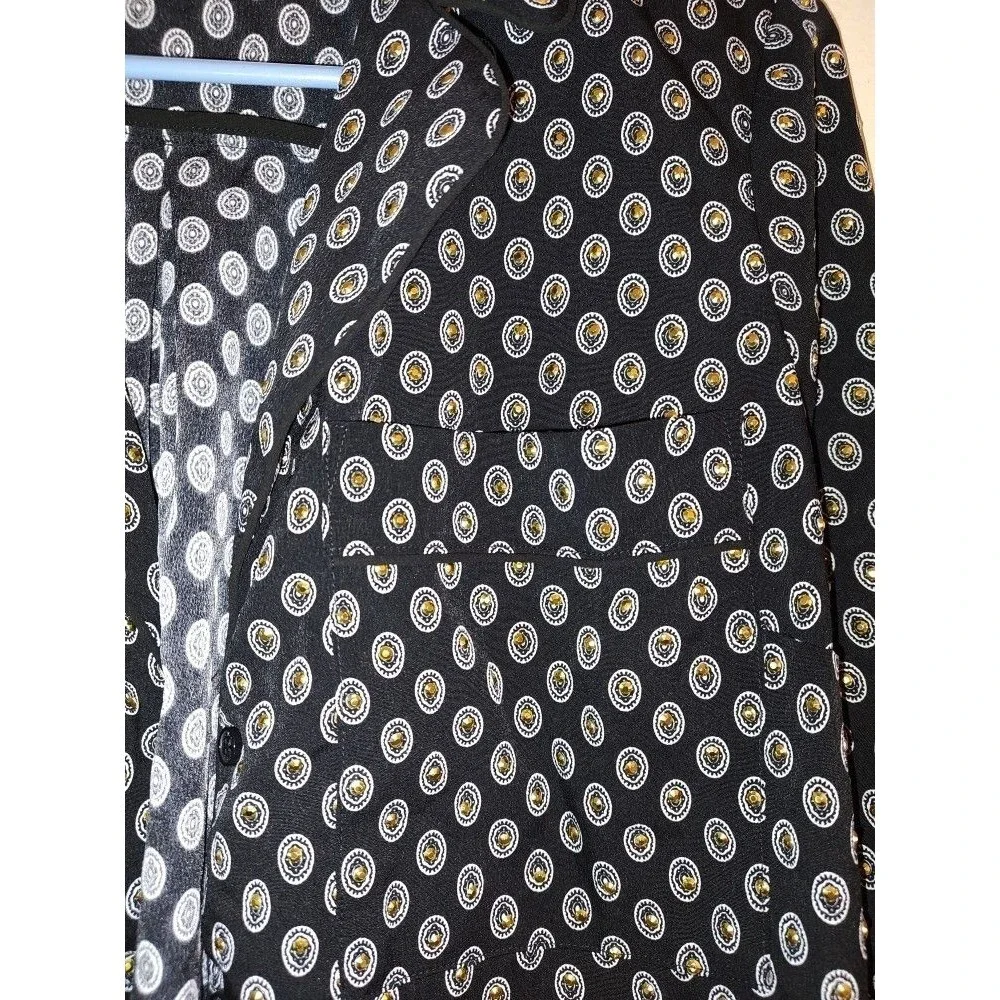 Women's Nice Michael Kors Black with Gold Stone Pajamas Top Size S