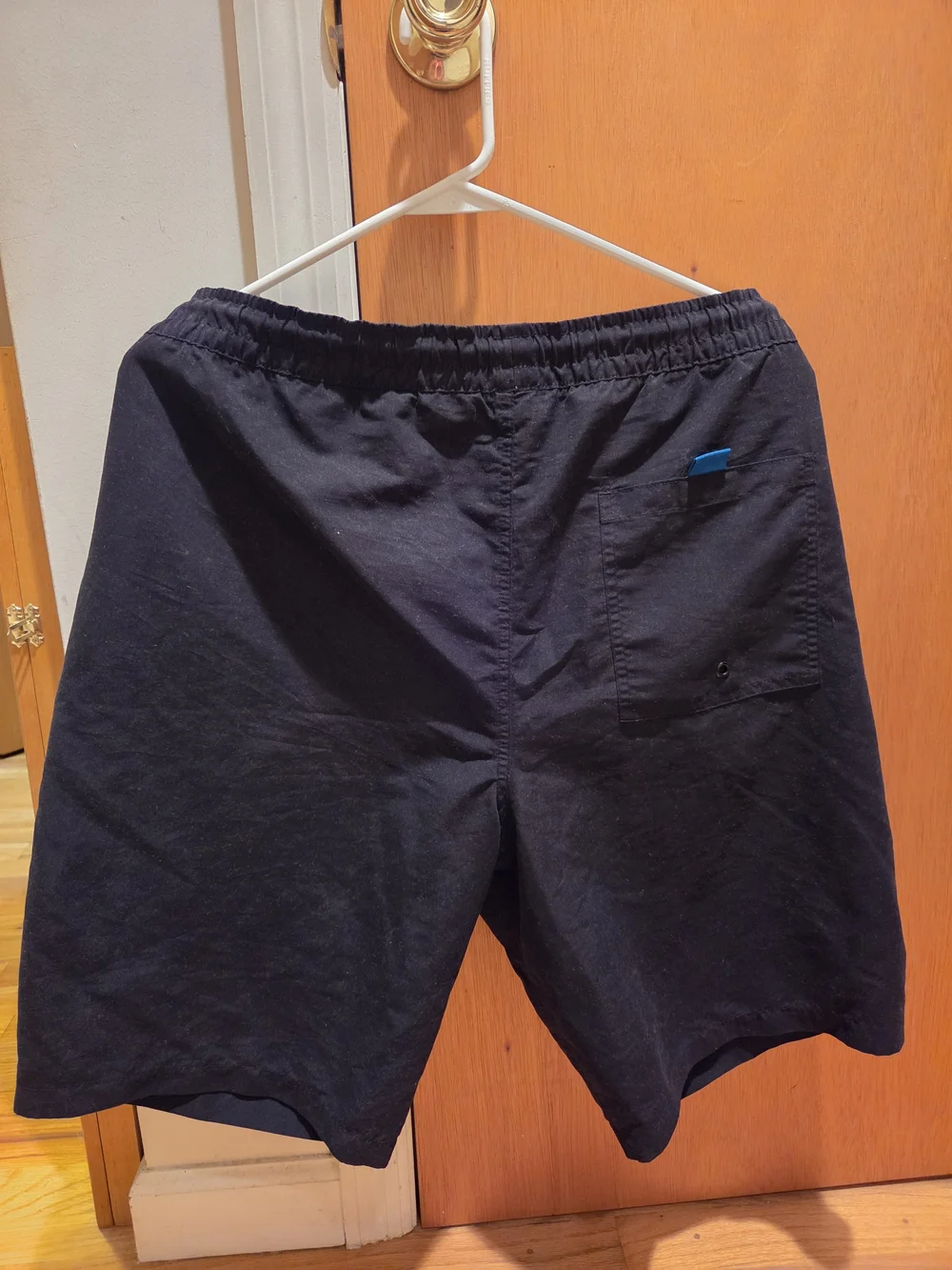 Armani Exchange Black Swim Trunks with Teal Drawstring