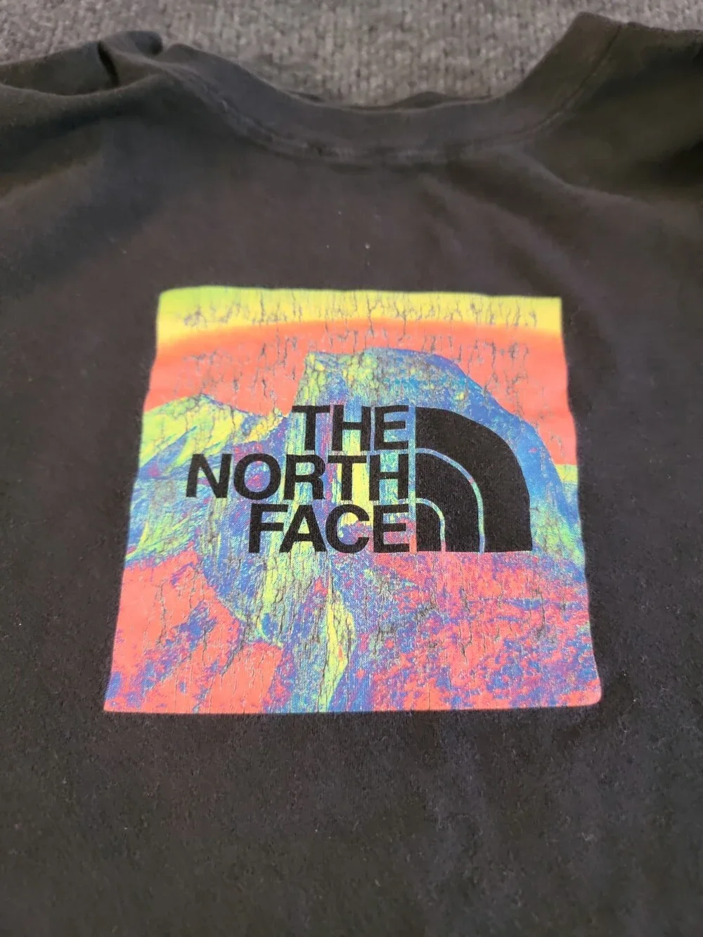 The North Face Colorful Half Dome Shirt Youth Large 14-16 Mountain Rainbow Neon