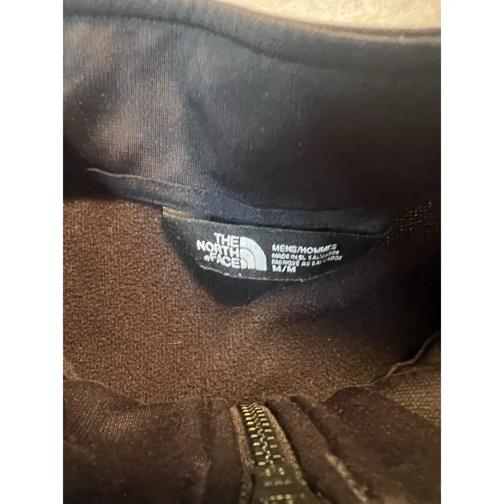 The North Face Mens Jacket Medium Black Green Full Zip Softshell