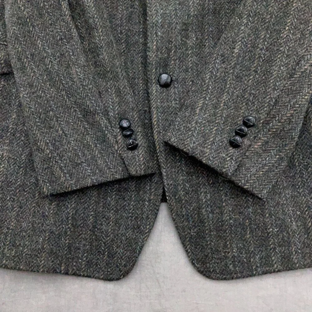 Sovereign Blazer Men 46 Gray Green Tweed Wool‎ Classic Sport Coat USA VTG