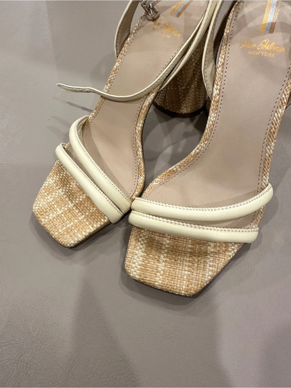 Sam Edelman Women's Kia Bleached Wheat Strappy Block Heel Sandals