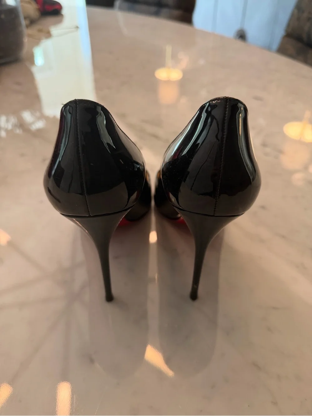 Christian Louboutin Black Patent Pointed Toe Pumps