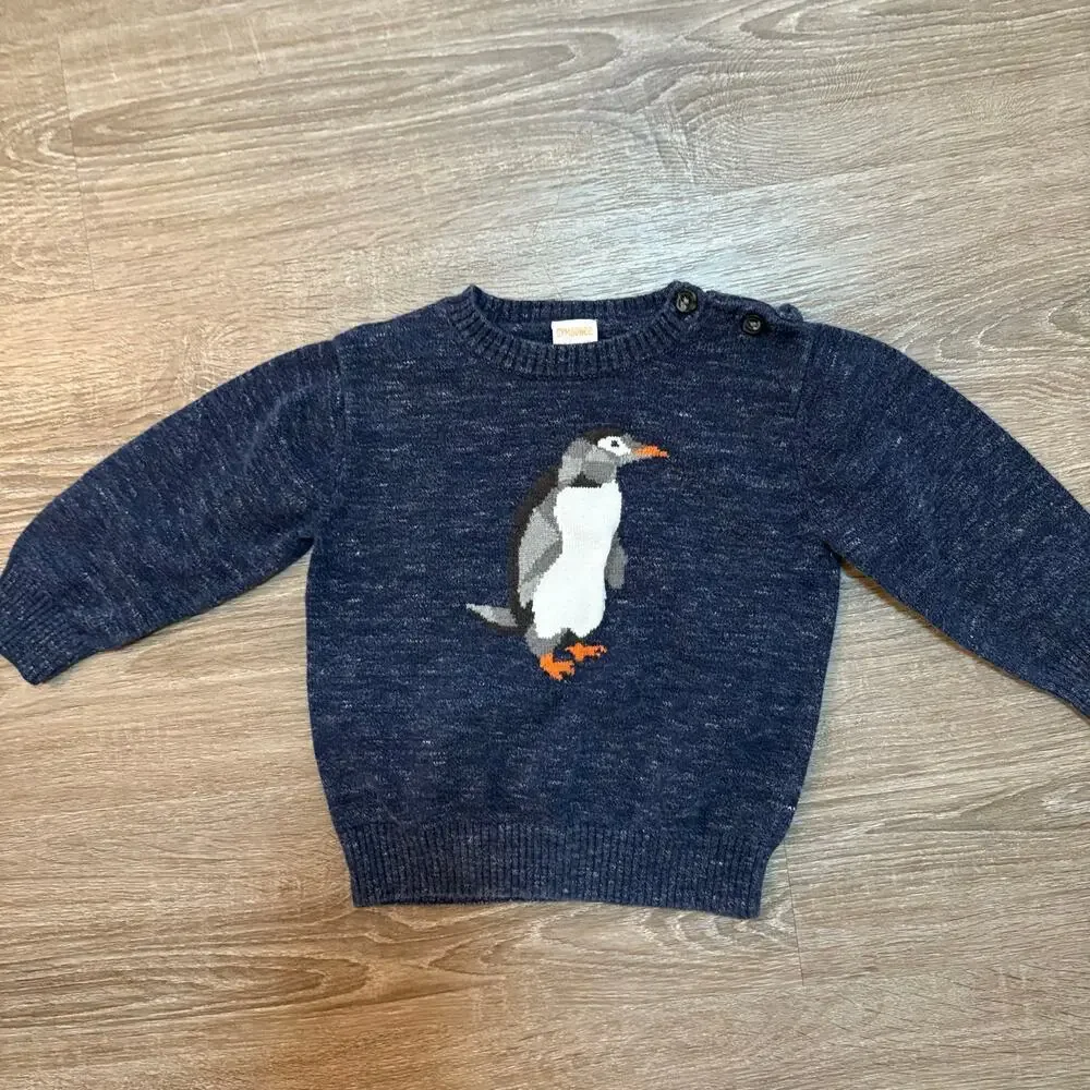 Gymboree Penguin Sweater 18–24M 🐧 Navy Cotton Knit​​