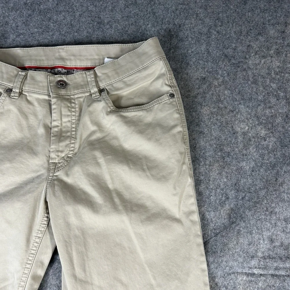 Hiltl Cotton Blend 5 Pocket Jean Cut Pants Size 32x34 US Seth In Solid Beige