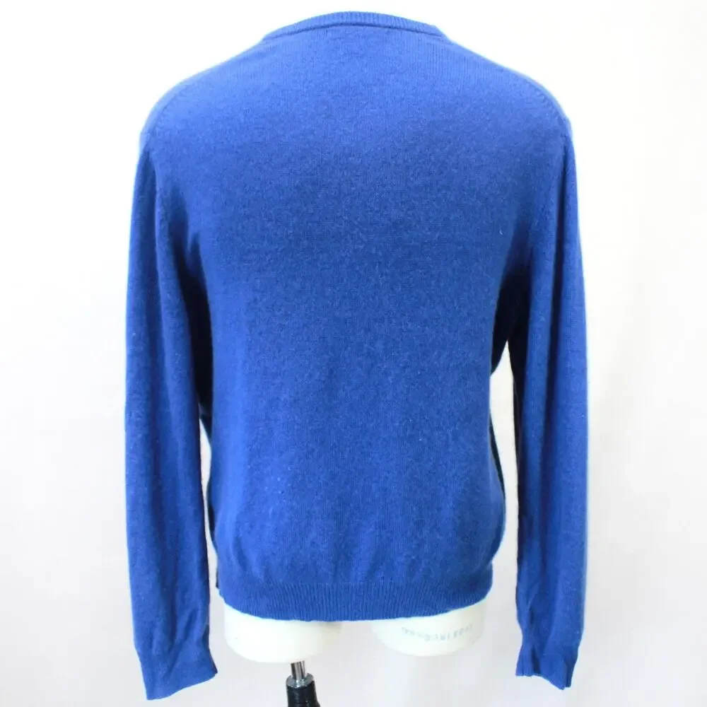 Old Navy 100% Cashmere Soft Warm Blue V-Neck Sweater XXL