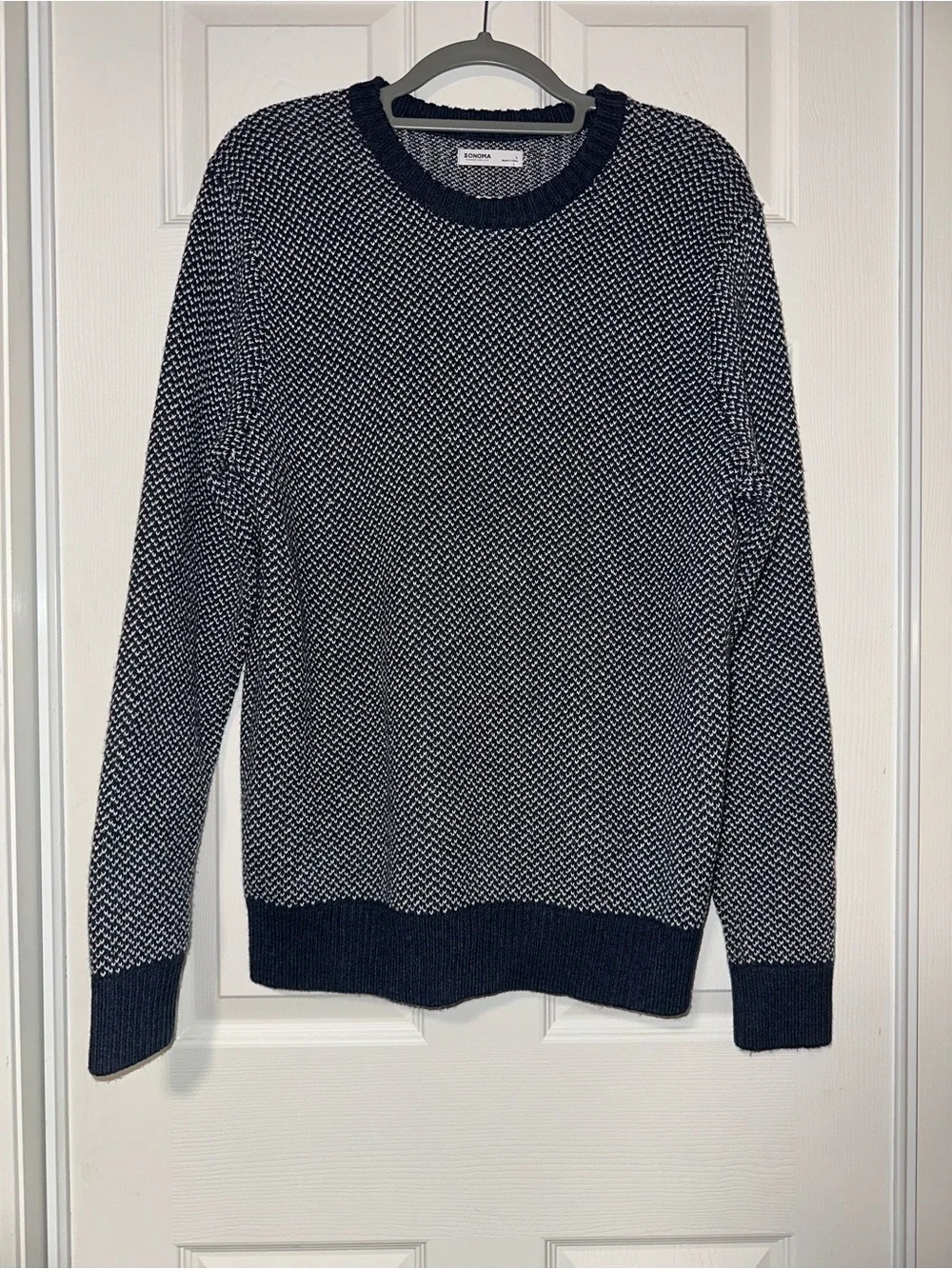 Sonoma “Navy Birds” Knit Crewneck Sweater