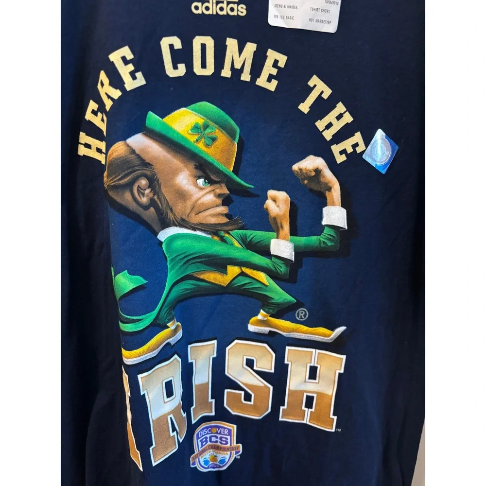 Adidas Notre Dame Fighting Irish 2013 BCS National Championship Navy Tee Shirt M