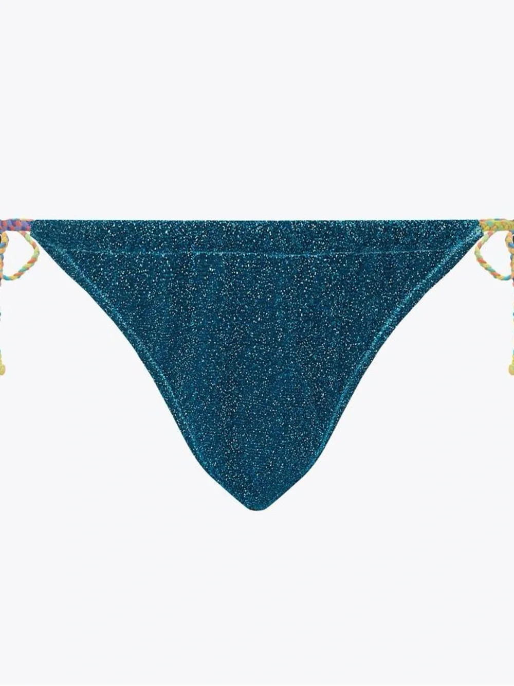 Kurt Geiger London Rainbow String Bikini Bottom Metallic Blue Glitter Size M NWT