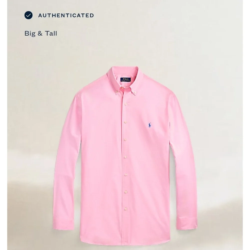 Polo Ralph Lauren Cotton Classic Pink Long Sleeve Blue Pony Men's Size 4XB NWT