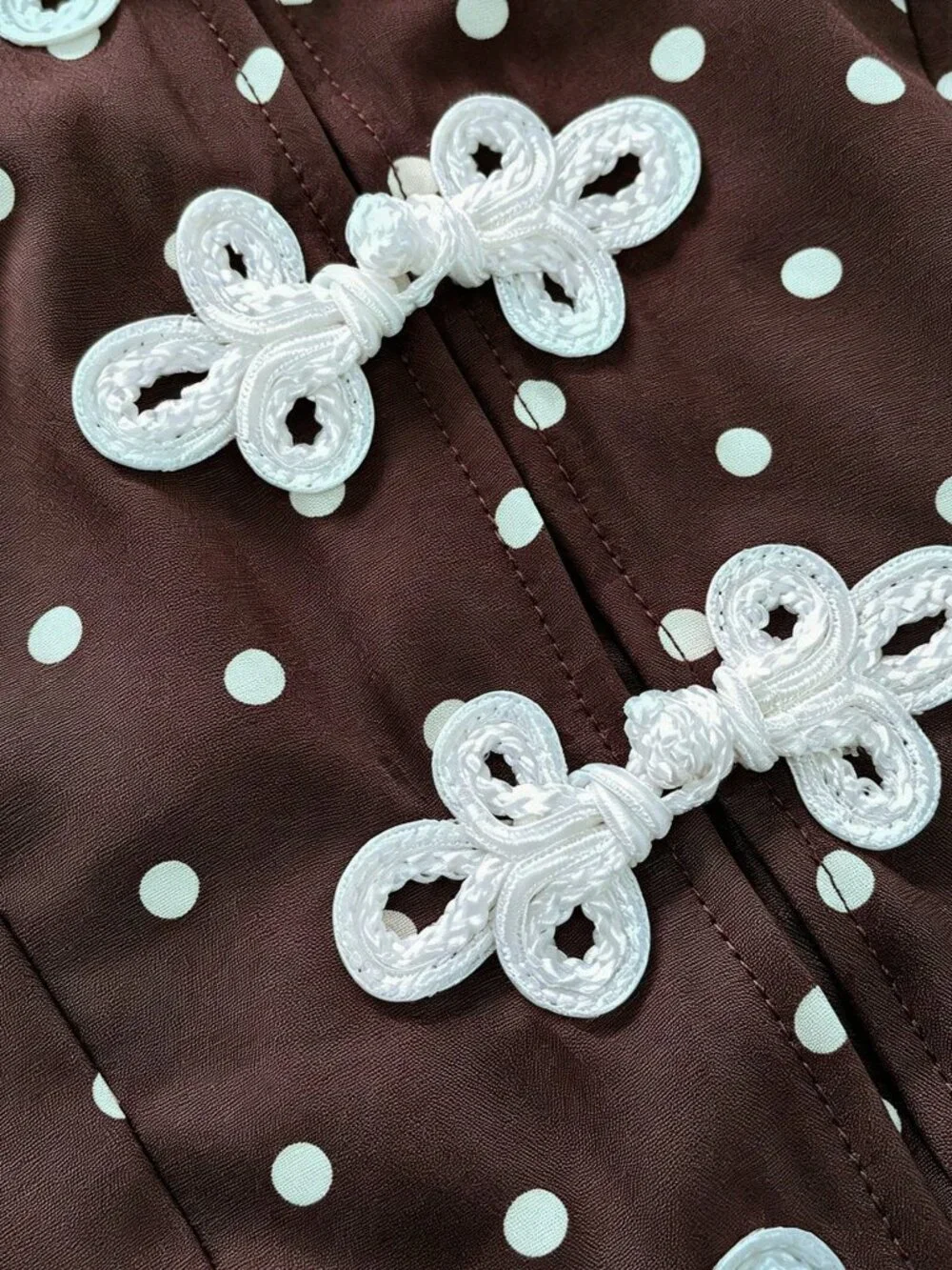 Coffee Elegant Women's Polka Dot Long Dress