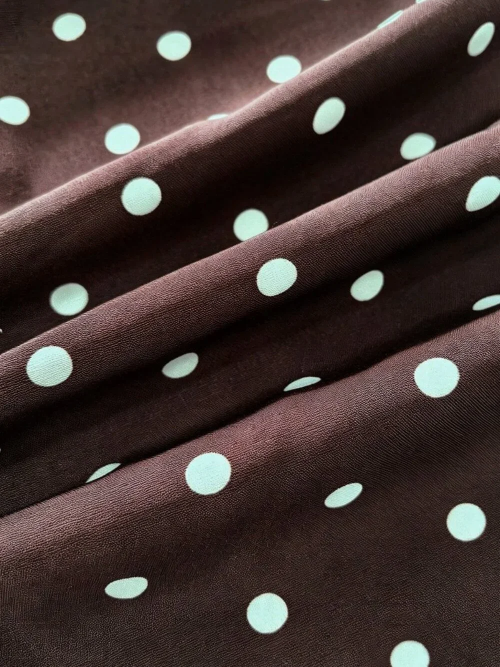 Coffee Elegant Women's Polka Dot Long Dress