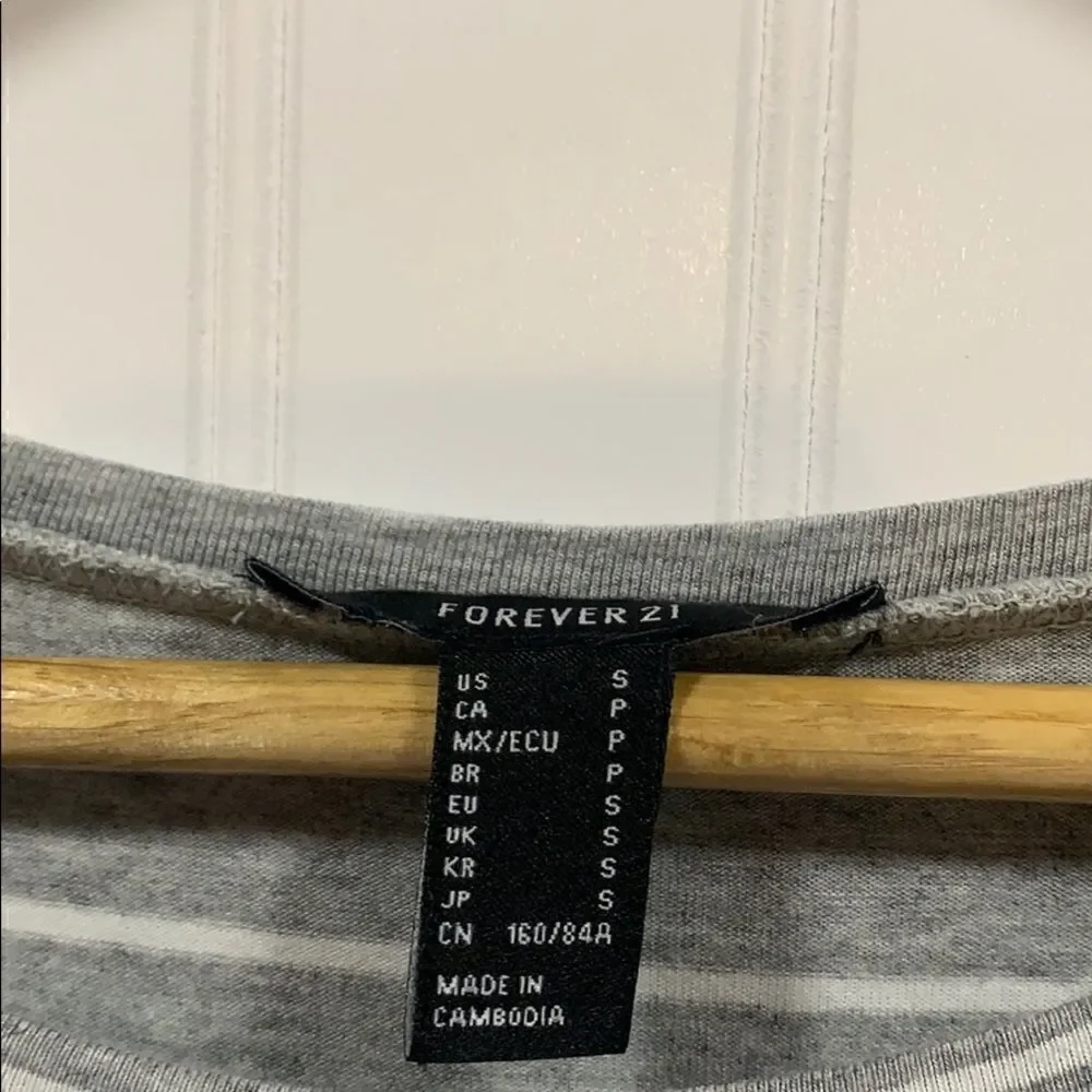 Forever 21 striped quarter sleeve top