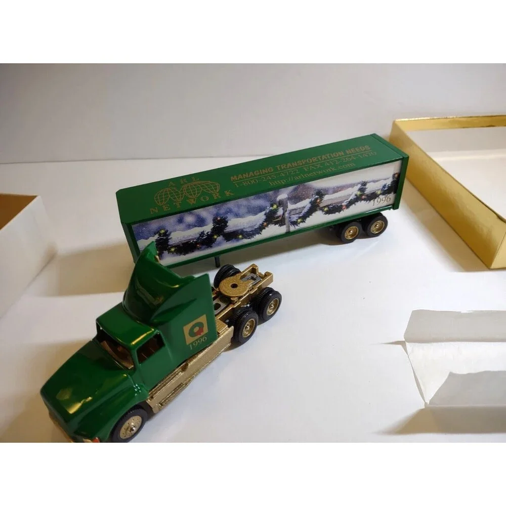 Winross Diecast Tractor Trailer Truck 1996 Green Happy Holidays ARL Transport