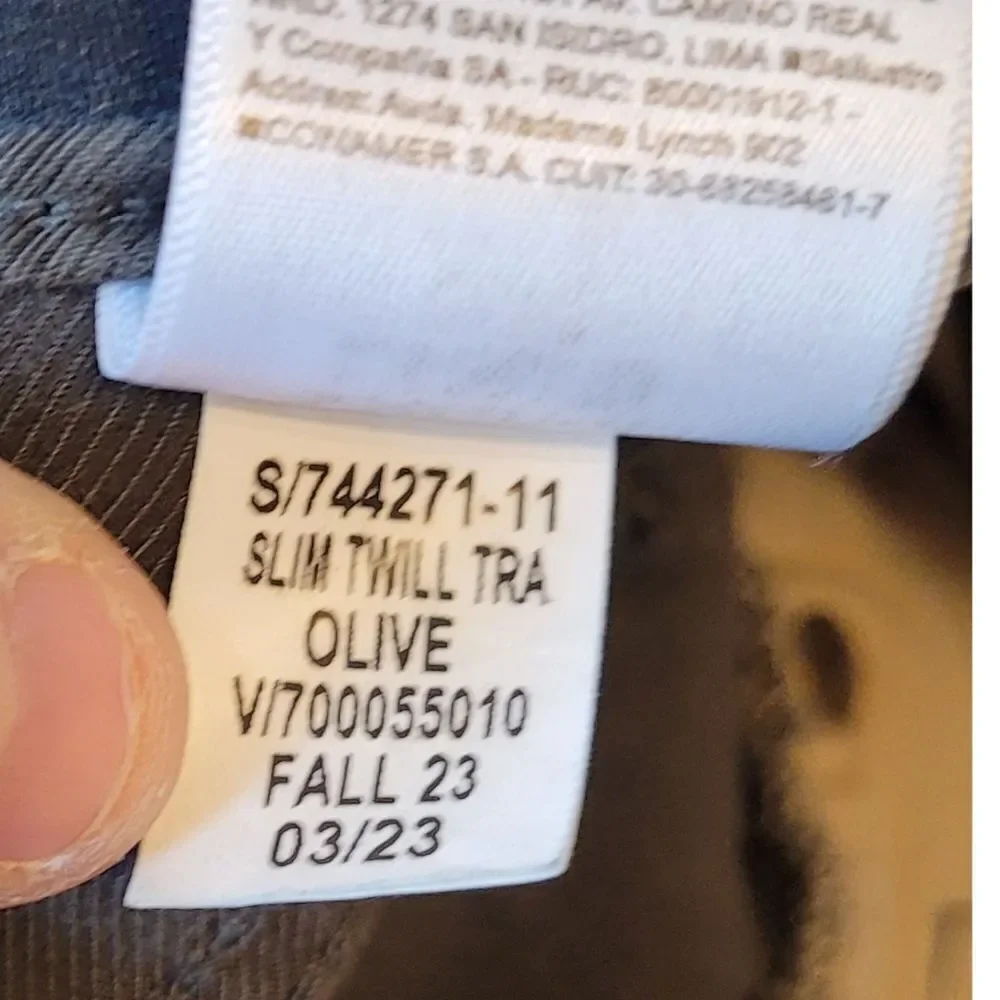 Banana Republic Men's Olive Slim Twill Traveler Pants Size 34 x 32