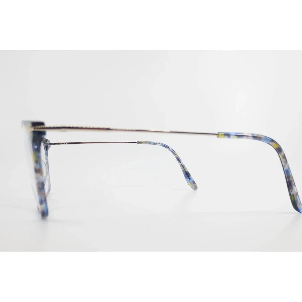 CM 202224 BL Blue Yellow Tortoise Rectangular Eyeglass Frames 54-14-140