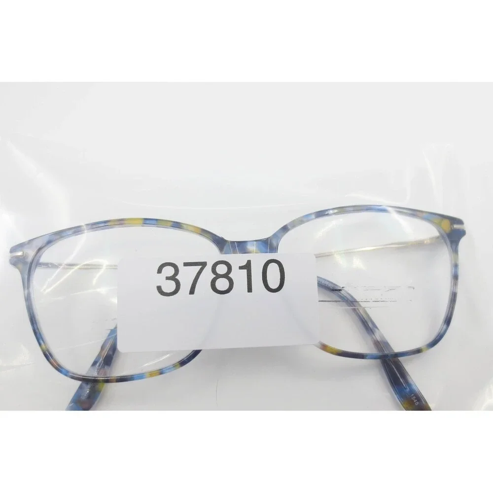 CM 202224 BL Blue Yellow Tortoise Rectangular Eyeglass Frames 54-14-140