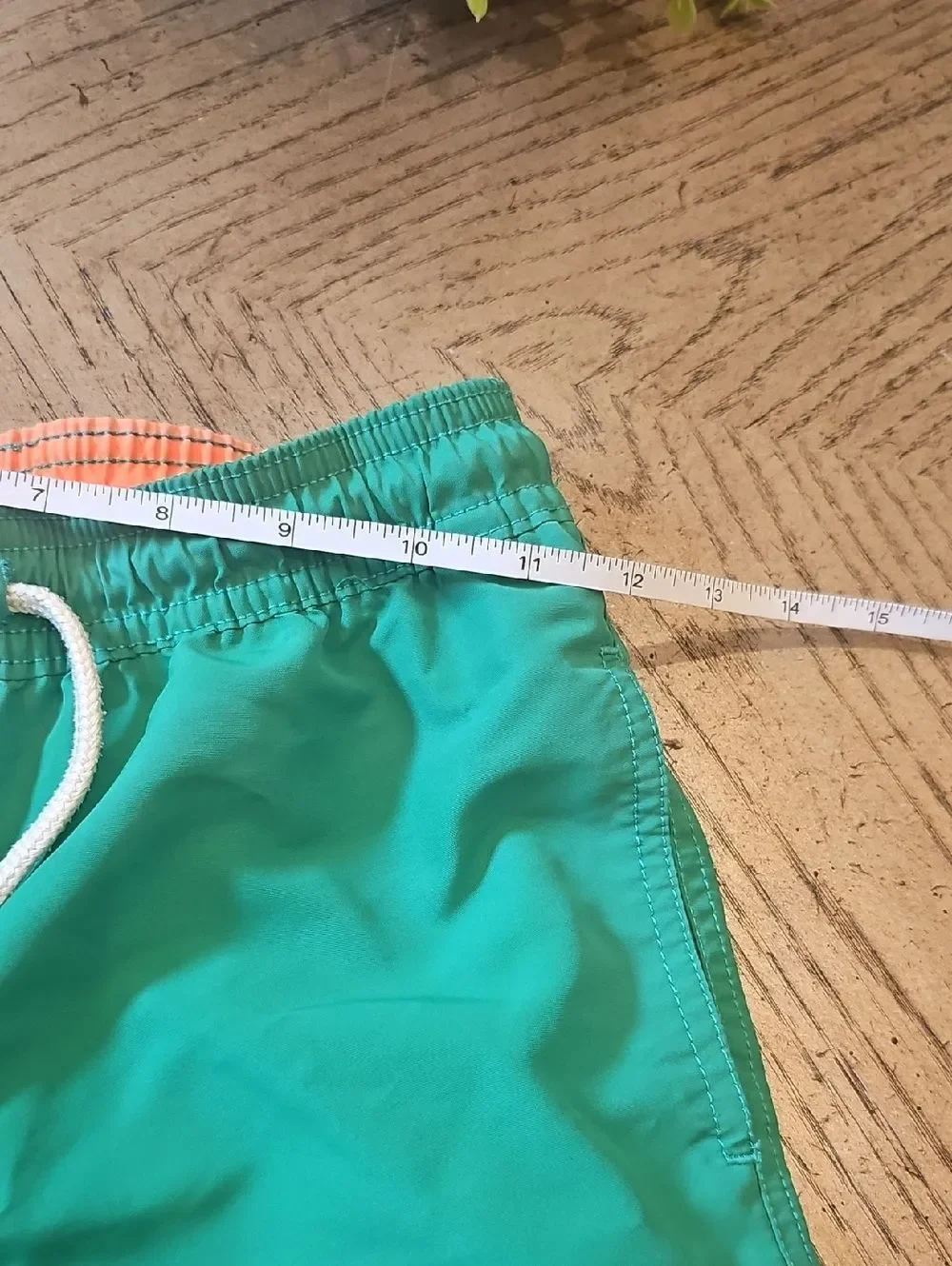Polo by Ralph Lauren Green Swim Trunks with Coral Lining Size 7