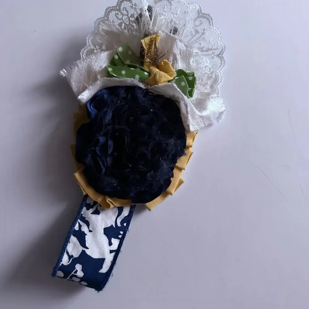 Girls Yellow and Blue Flower Headwrap