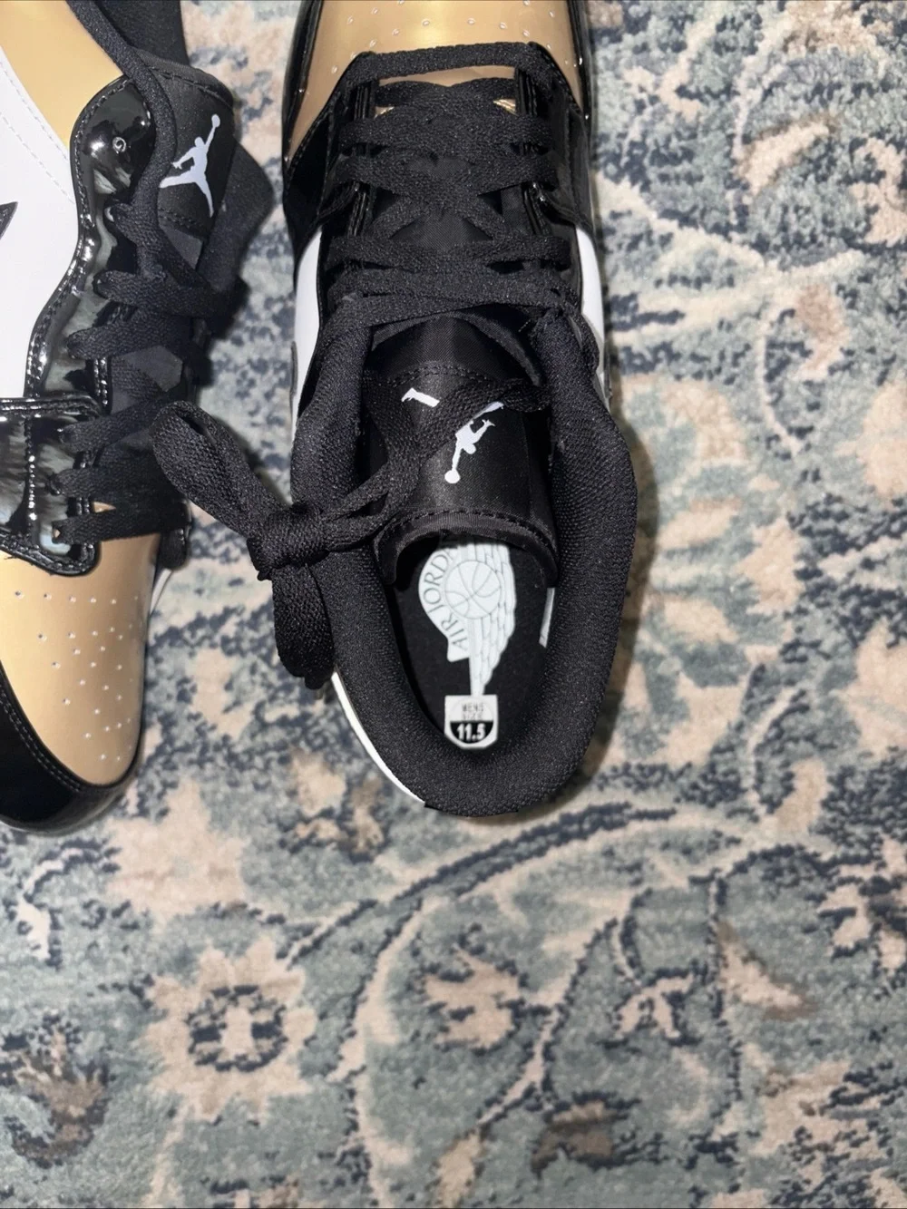 Jordan Kids' Gold, Black & White Cleats