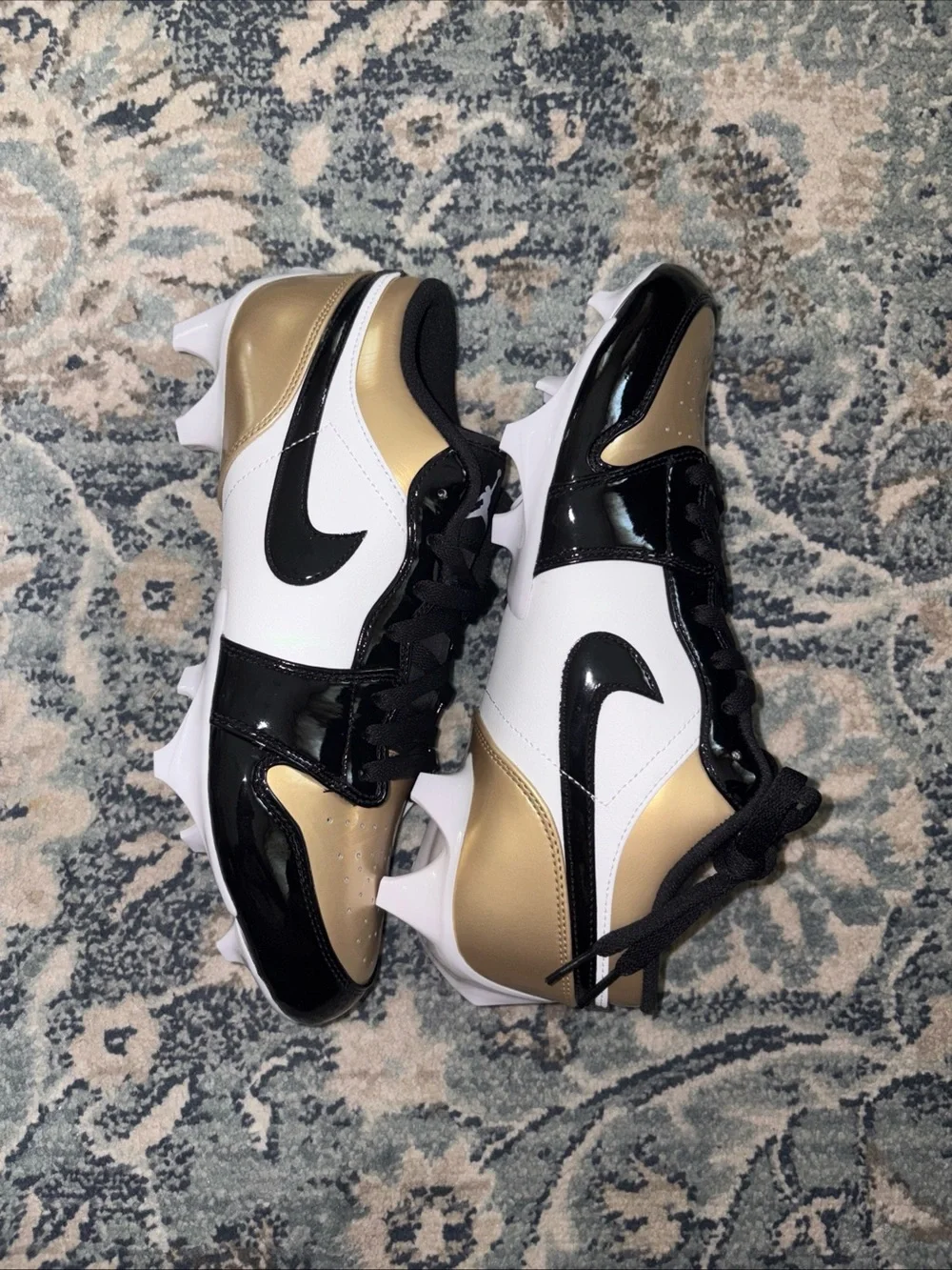 Jordan Kids' Gold, Black & White Cleats