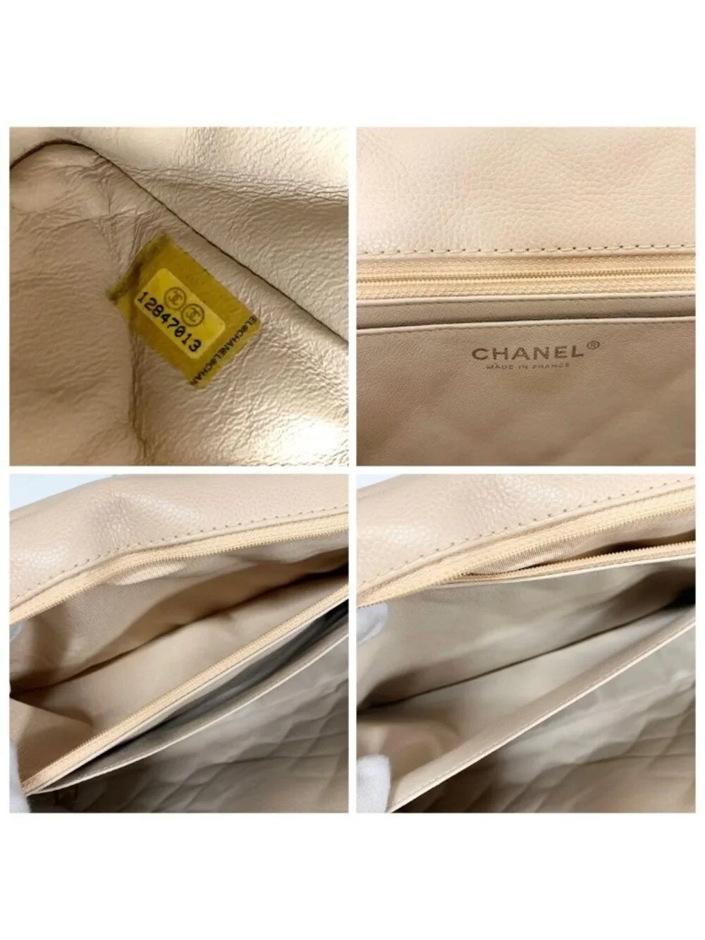 Chanel Big Quilted Caviar Leather CC Logo Shoulder