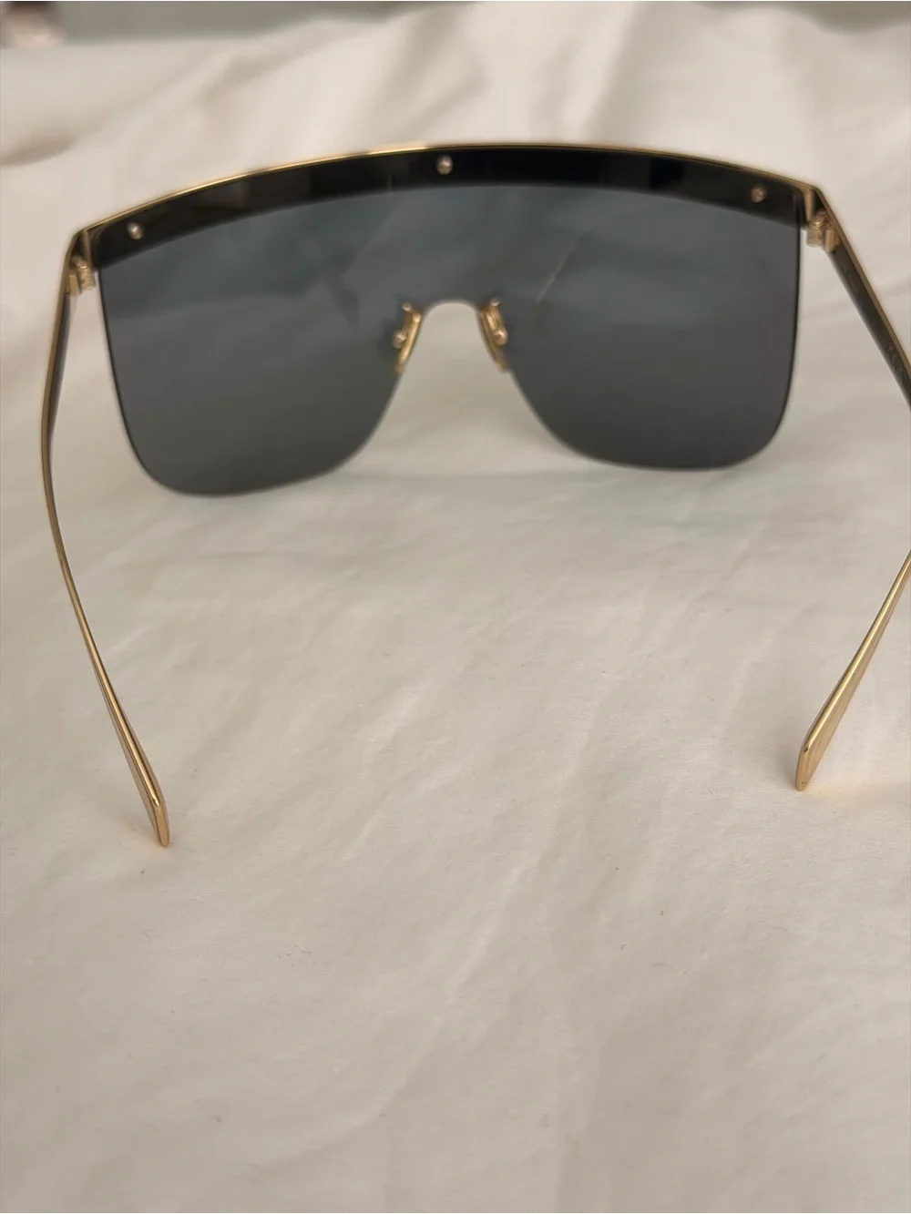 Celine Gold Mirrored Visor Shield Sunglasses with Black Pouch