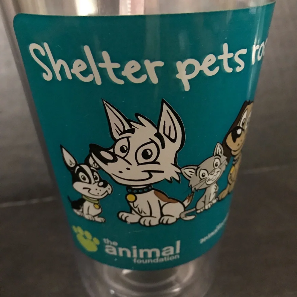 Travel Tumblers NEW 16oz Beverage Drink Set of 2 Dogs Cats Shelter Pets Rock