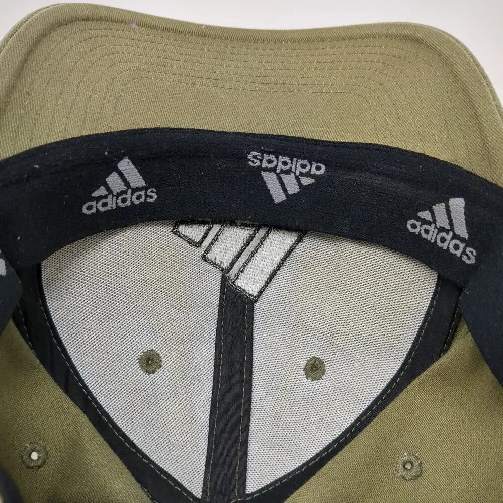 Adidas Baseball Cap Green M Cotton A-Flex Fitted Embroidered Logo Sport Hat