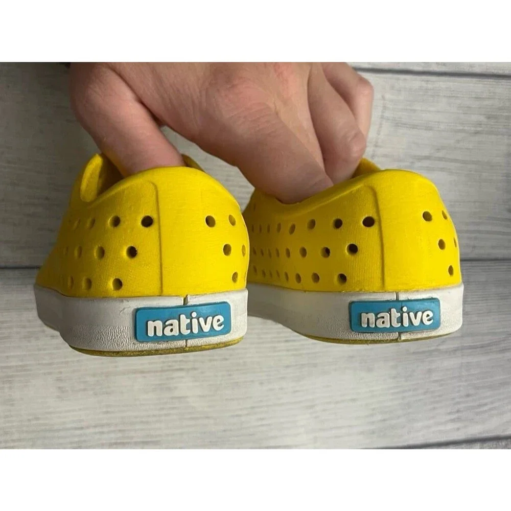 Native Shoes Kids Yellow Slip-On Water-Friendly Sneakers with White Toe