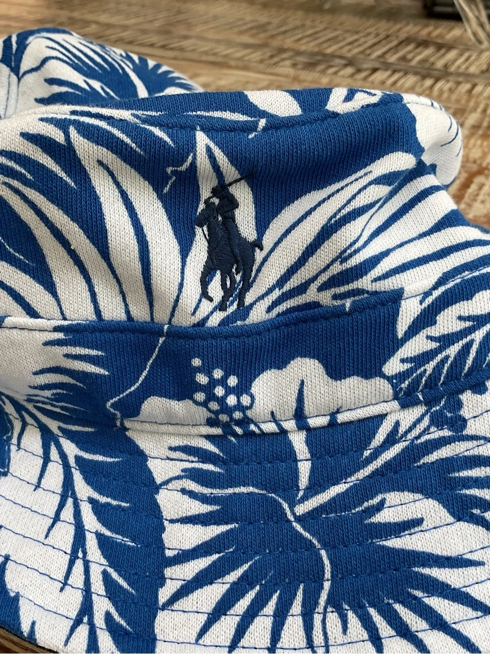 Ralph Lauren Blue & White Floral Bucket Hat S/M  NWT