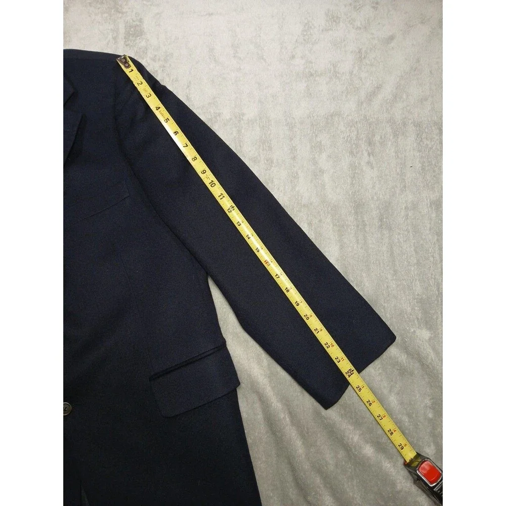Vtg J Crew Mens 44LT 44 Long Navy Blue Cashmere Blazer Sport Coat Old Money