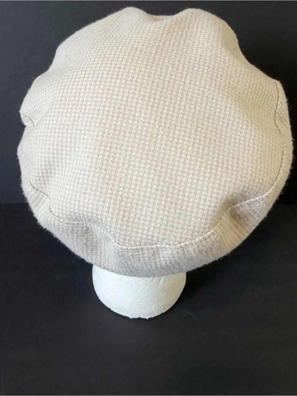 Steve Madden Vintage Y2K Houndstooth Tan Cream Newsboy Cap Hat Chain Biker
