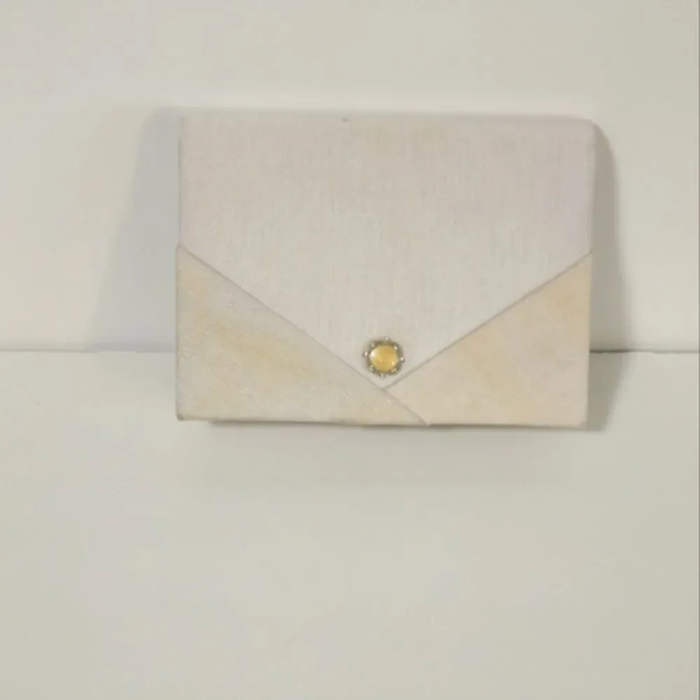 Andre Cellini Vintage Cream Silk Clutch Evening Bag