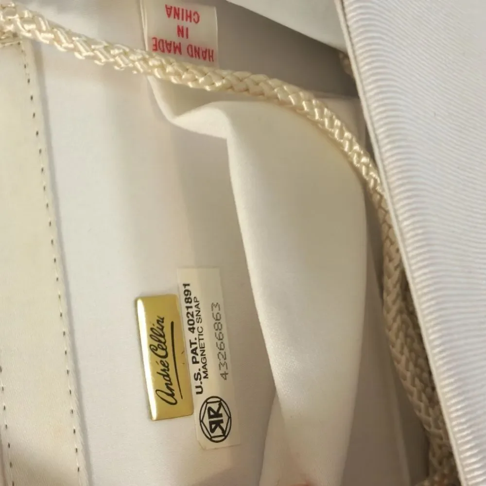 Andre Cellini Vintage Cream Silk Clutch Evening Bag