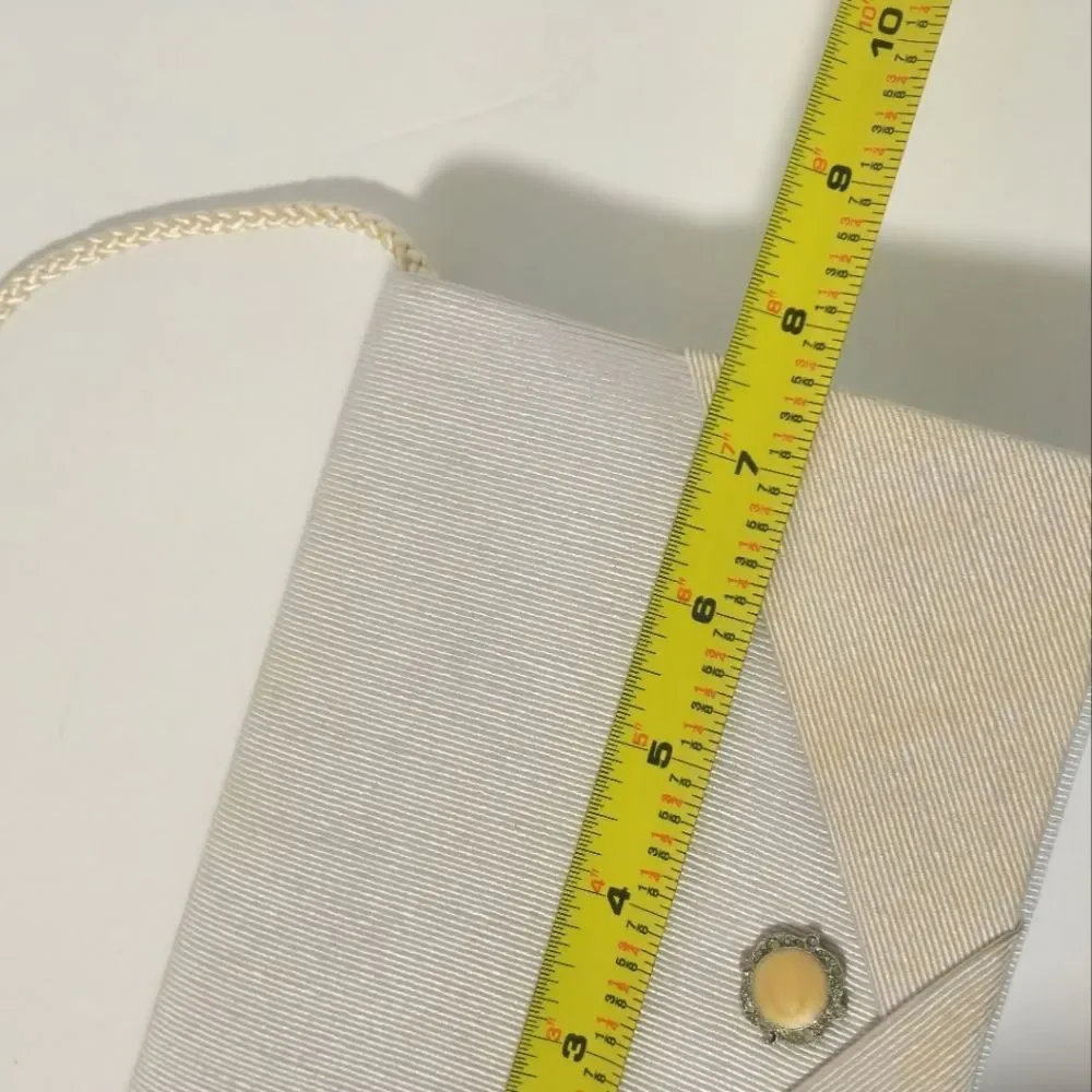 Andre Cellini Vintage Cream Silk Clutch Evening Bag